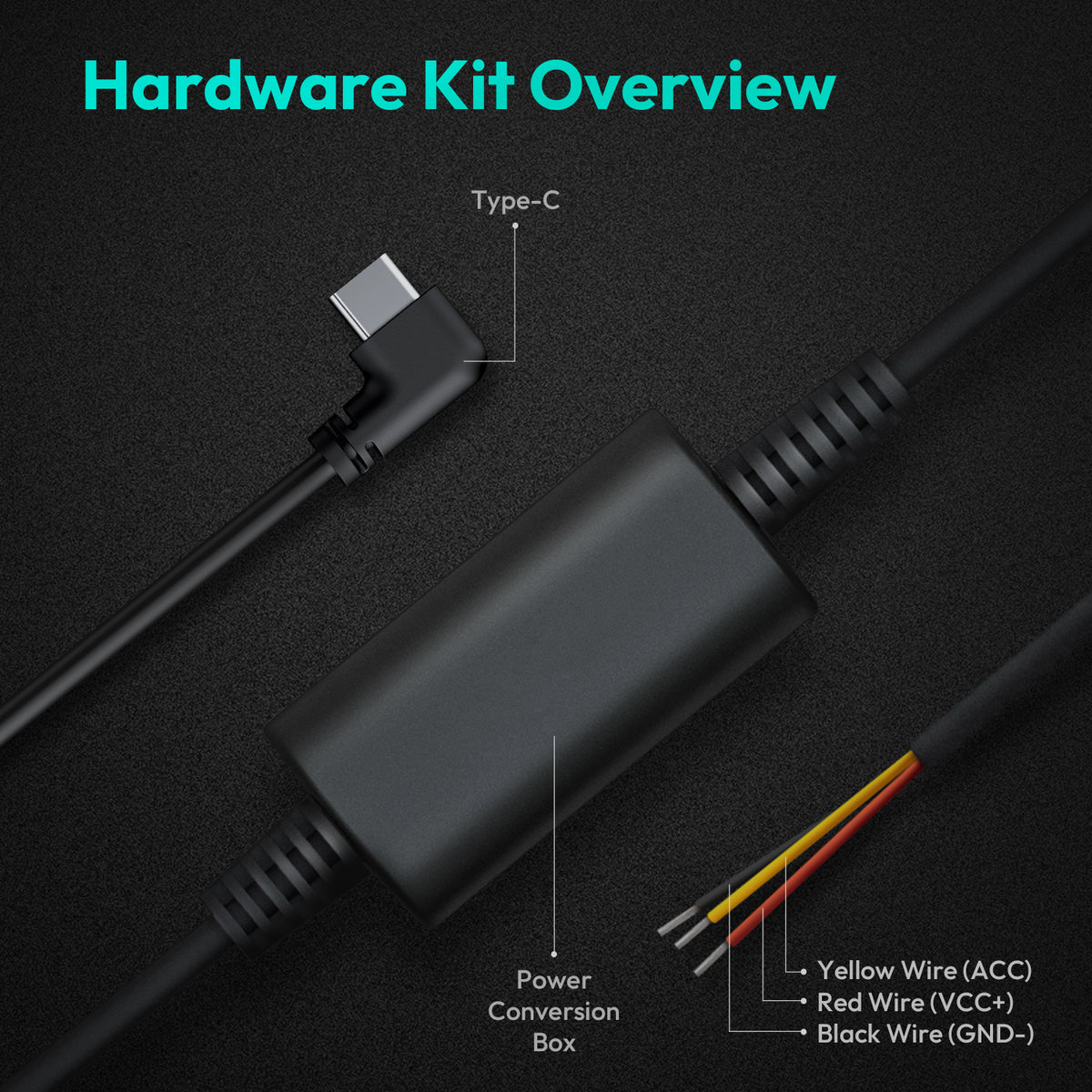 Type-C Hardwire Kit for G980H Series Dash Cams