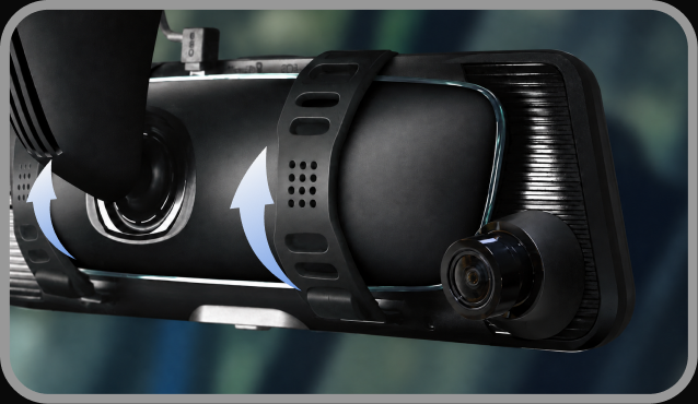 Strap mount over the factory mirror