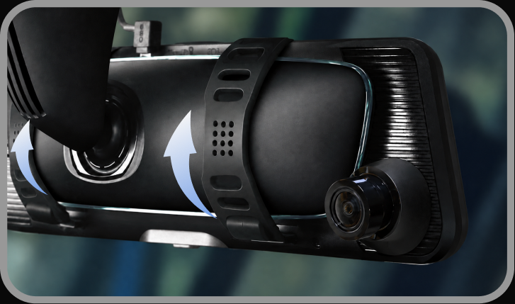 Strap mount over the factory mirror