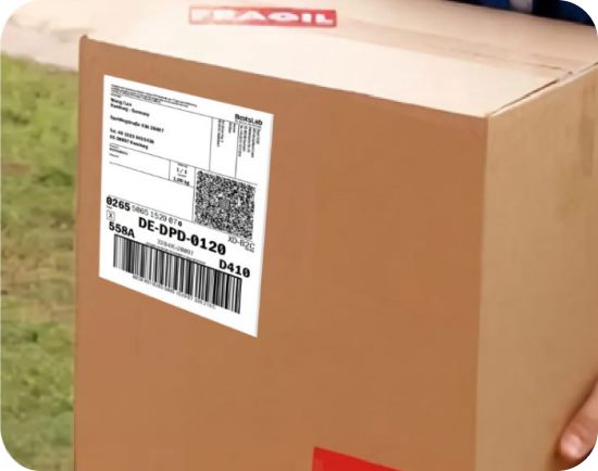 Parcel label in 4K